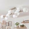 Moderne Kogellamp Koyoto met 10 witte glazen schermen, ø 15 cm, gestel in zandkleur