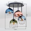 Koyoto retro plafondlamp met bolkappen, 4-lichts, rond, E14, ø 38 cm
