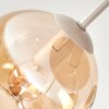 Cluster-plafondlamp Koyoto met 5 bollen in amber en rookkleurig glas