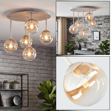 Chehalis 5-lichts plafondlamp met bolkappen voor eetkamer, G9, ø 43 cm