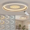 Ronde LED-plafondlamp Orvix, wit, bruin-champagnekleurige kap, 2700-6000 Kelvin