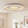 Ronde LED-plafondlamp Orvix, wit, bruin-champagnekleurige kap, 2700-6000 Kelvin