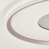Ronde LED-plafondlamp Orvix, wit, bruin-champagnekleurige kap, 2700-6000 Kelvin