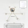 Moderne cluster-plafondlamp Koyoto met zes witte glazen kappen, asymmetrisch gerangschikt