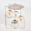 Koyoto plafondlamp met bolkappen, 4-lichts opbouwlamp voor woonkamer E14