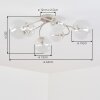 Moderne cluster-plafondlamp Chehalis met zes heldere glazen bollen, ø 12/15 cm