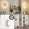 LED wandlamp Lemik, 2er-Set met concentrische ringen, verstelbaar, 3000 Kelvin warmwit