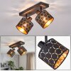 Alsen 2-lichts plafondlamp met draaibare en zwenkbare spots, honingraat lichtpatroon
