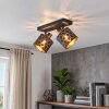 Alsen 2-lichts plafondspot met rasterkap en schaduweffect, moderne vintagestijl