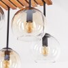 Boho Kogellampje Koyoto met 4 glazen bollen in amber, helder en rookkleurig, ø 15 cm, E14
