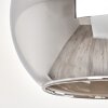 Moderne zandkleurige plafondlamp met glazen bollen Koyoto, 4 kappen in amber en chroom