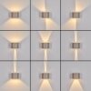 LED Tamarin buitenwandlamp met bewegingssensor, ronde up-down lichtbundels