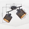 Tallaboa plafondlamp 2-lichts met draaibare spots en retro rasterkappen