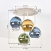 Koyoto 4-lichts plafondlamp bolvormig rond, E14, ø 38 cm, retro vintage