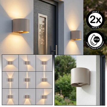 Tamarin LED buitenwandlamp set van 2 met decoratief up-down licht voor gevel