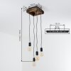 Avestruz 4-lichts hanglamp voor eettafel, E27, lengte 20 cm, boho vintage