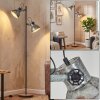 Industriële staande lamp Hora met 2 draaibare zwenkbare spotkoppen, hoogte 162 cm