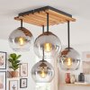 Boho Cluster-plafondlamp Koyoto met 4 heldere en rookkleurige glazen bollen ø 15 cm