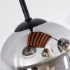 Boho Cluster-plafondlamp Koyoto met 4 heldere en rookkleurige glazen bollen ø 15 cm