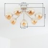 Gastor vintage plafondlamp 7-lichts, retro lamp met ronde bolkappen, ø 82 cm