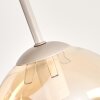 Moderne Cluster-plafondlamp Gastor met 4 amber- en rookkleurige glazen bollen, ø 15 cm