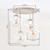 Gastor 4-lichts plafondlamp met bolkappen, rond voor woonkamer en eetkamer