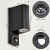 Kingstown buitenwandlamp met bewegingssensor, wandlamp buiten IP44, 2-lichts