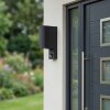 Wandlamp voor buiten Kingstown, halfronde behuizing met helder glas en bewegingssensor
