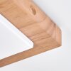 Plafondspot Alvorn met houten balk, draaibare en zwenkbare spotkoppen, witte glazen kappen