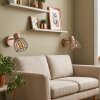 Keldor wandlamp set van 2 met verstelbare lampkop en E27, retro kooioptiek