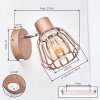Keldor wandlamp set van 2 met verstelbare lampkop en E27, retro kooioptiek