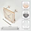 Boho Cluster-plafondlamp Koyoto met houten latten en 5 bollen, diameter 15 cm