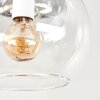 Boho Cluster-plafondlamp Koyoto met houten latten en 5 bollen, diameter 15 cm