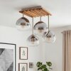Koyoto 4-lichts plafondlamp met bolkappen, E14, retro boho voor woonkamer