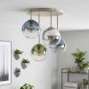 Cluster-plafondlamp Gastor met glaskappen in blauw, chroom, groen, helder en rook, ø 15 cm