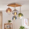 Plafondlamp Gastor met 4 glazen bollen in blauw, chroom, groen, helder, koper en rookglas