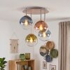 Moderne cluster-plafondlamp Gastor met bollen in blauw, groen, helder en koper