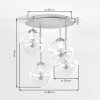 Moderne cluster-plafondlamp Gastor met bollen in blauw, groen, helder en koper