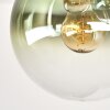 Moderne cluster-plafondlamp Gastor met bollen in blauw, groen, helder en koper