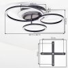 LED-plafondlamp Kordex met 3 overlappende lichtkringen, draaibaar, 4000 Kelvin neutraalwit