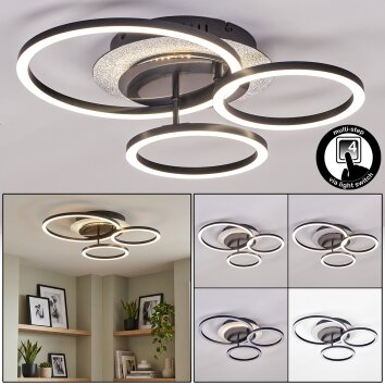 Kordex LED plafondlamp met 3 lichtringen, draaibare moderne plafondverlichting