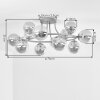 Chehalis 12-lichts plafondlamp met bolkappen, retro modern, rond ø 76 cm, G9