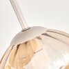 Moderne cluster-plafondlamp Koyoto met 4 geribbelde glazen bollen in amber en helder