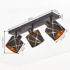Opatija moderne plafondlamp met 3 verstelbare spots, E14, grafisch lijnpatroon