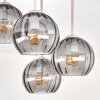 Koyoto 4-lichts globe plafondlamp met ronde bolkappen, E14, Ø 38 cm, retro modern