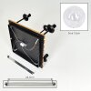 Boho cluster-plafondlamp Gastor met houten lamellenplaat en 5 heldere glazen bollen, E14