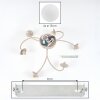 Chehalis 6-lichts plafondlamp met bollen, G9, Ø 64 cm, modern vintage design, gebogen armen