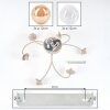 Chehalis plafondlamp met bolkappen, 6-lichts, rond retro design, G9