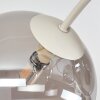 Moderne Cluster-plafondlamp Chehalis met zes rookglazen bollen in zandkleurig metaal