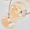 Moderne Cluster-plafondlamp Chehalis met 6 amberkleurige glazen bollen, ø 15 cm